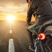 Man riding motorcycle